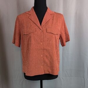 Athleta Terracotta Button-Down Shirt